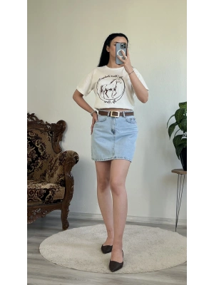 QUZU NAKIŞLI T-SHIRT