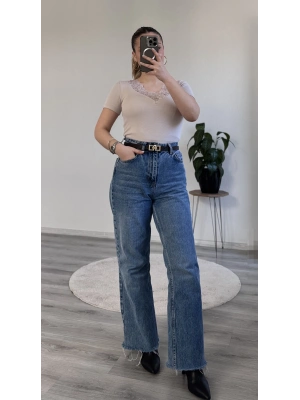 V YAKA DANTEL DETAY YARIM KOL BODY