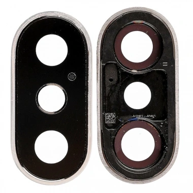 Apple İphone X,10 Kamera Lens Kapak Full-Gümüş