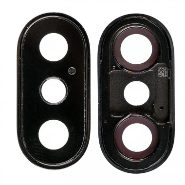 Apple İphone X,10 Kamera Lens Kapak Full-Siyah