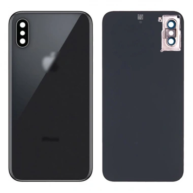 Apple İphone Xs Arka Pil Batarya Kapağı+ Kamera Lens-Siyah