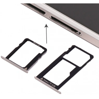 Huawei Honor 5x Gr5 Sim Hafıza Kart Kapağı Set-GÜMÜŞ