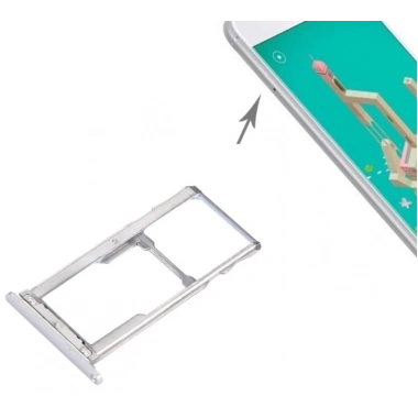 Meizu M3 Note Sim Hafıza Kart Kapağı Tutucu-GÜMÜŞ