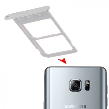 Samsung Galaxy Note 5 N920 İçin Sim Kart Kapağı (çift Sim)-GÜMÜŞ