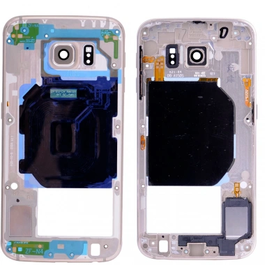 Samsung Galaxy S6 G920 İçin Full Orta Kasa Bazel-Gold