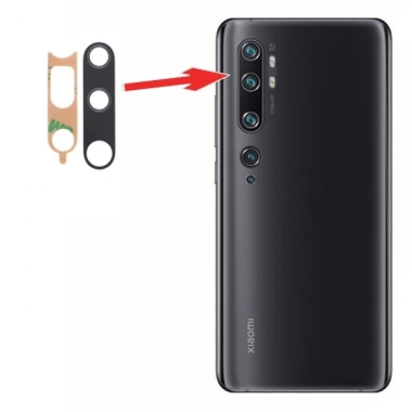Xiaomi Mi Note 10 Pro-Mi Cc9 Pro Arka Kamera Camı Lens-Siyah