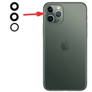 Apple İphone 11 Pro- Pro Max  İnch Arka Kamera Camı Lens 1 Adet-Siyah