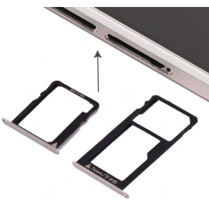 Huawei Honor 5x Gr5 Sim Hafıza Kart Kapağı Set-GÜMÜŞ