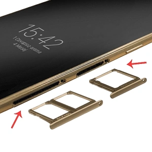 Samsung Galaxy C9 Pro İçin Sim Hafıza Kart Kapağı-GOLD