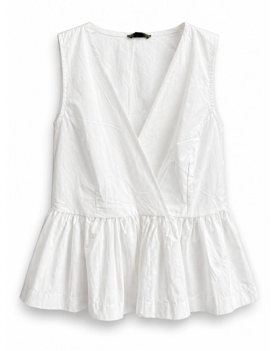 Poplin Kuşaklı Peplum Bluz