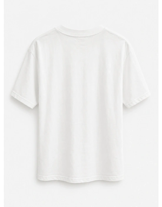 Ekru Bisiklet Yaka Yandan Büzgülü T-shirt