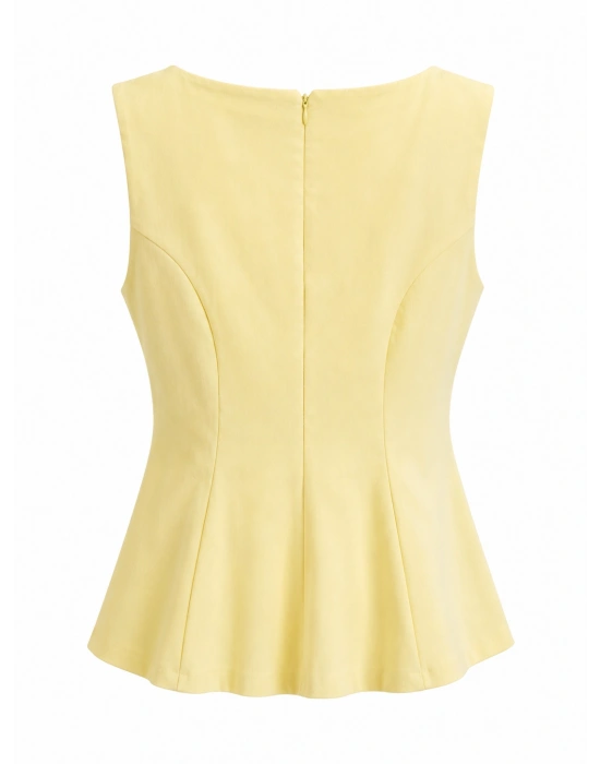 Sarı Peplum Bluz