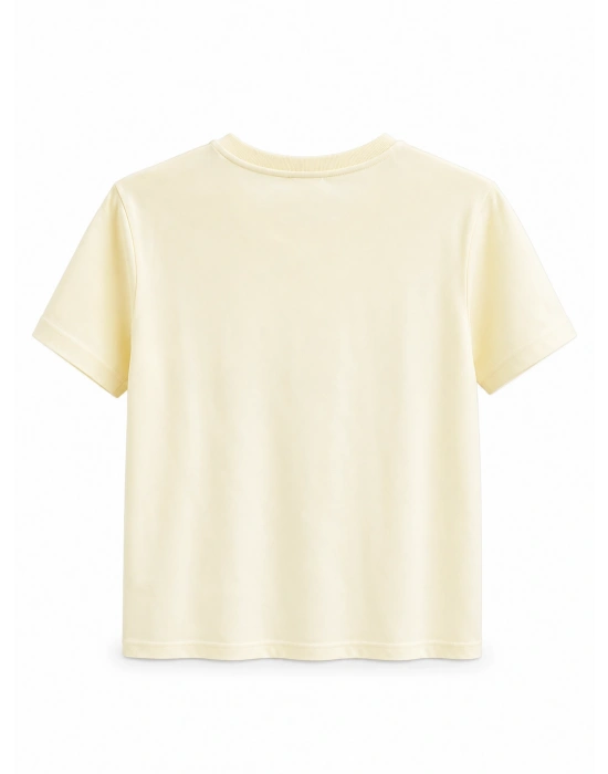 Bisiklet Yaka Açık Sarı T-shirt