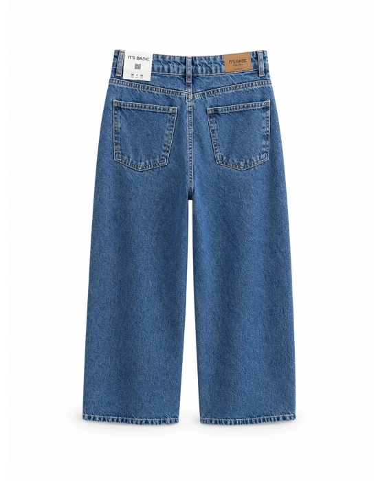 Yüksek Bel Wide Leg Jean