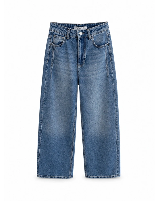 Yüksek Bel Wide Leg Jean