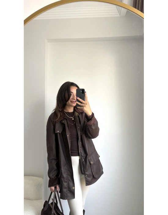 Acı Kahve Premium Su Geçirmez Barbour Ceket