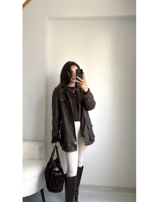 Acı Kahve Premium Su Geçirmez Barbour Ceket