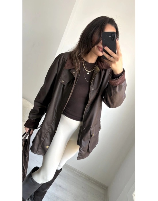 Acı Kahve Premium Su Geçirmez Barbour Ceket
