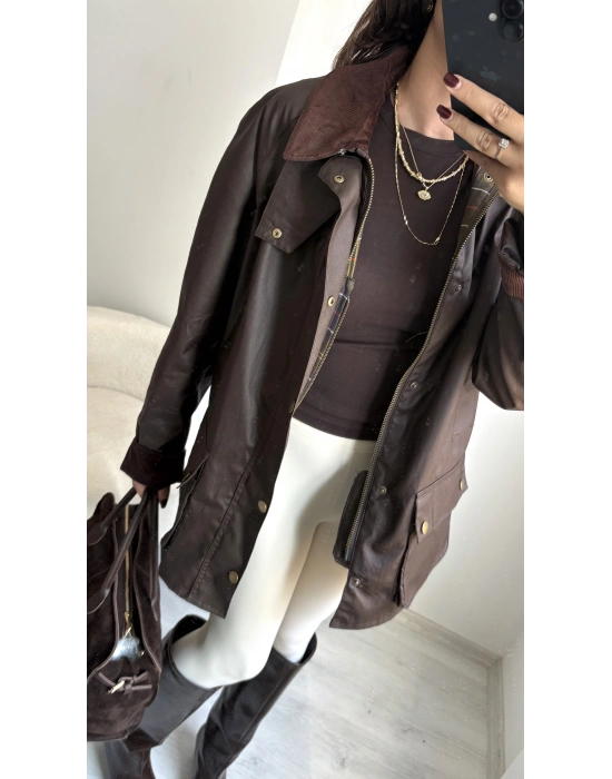 Acı Kahve Premium Su Geçirmez Barbour Ceket