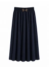 Gold Toka Detaylı Midi Boy Denim Etek