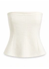 Açık Sarı Straplez Peplum Bluz