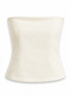 Açık Sarı Straplez Peplum Bluz