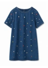 Taş Detaylı Mini Denim Elbise