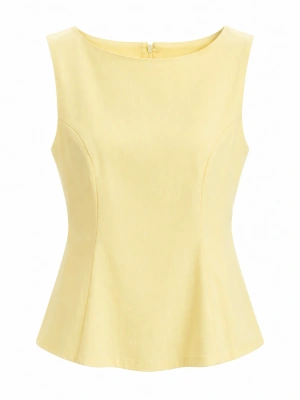 Sarı Peplum Bluz