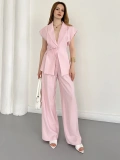 Tasarım Yelek Pantolon Takım Pembe