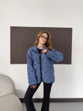 Desenli Peluş Polar lacivert
