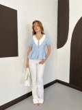 Kontrast Yaka Peplum Detaylı Bluz Bebemavisi