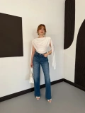 Pelerin Detaylı Body Suit Beyaz