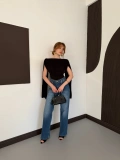 Pelerin Detaylı Body Suit Siyah