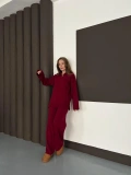 Polo Yaka Triko Pantolonlu Takım Bordo