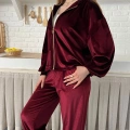 Kapüşonlu Kadife Takım Bordo