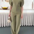 Omuz Detaylı Pantolonlu Takım Haki