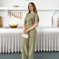 Omuz Detaylı Pantolonlu Takım Haki