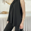 Modern Halter Yaka Tasarım Takım Siyah