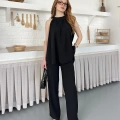 Modern Halter Yaka Tasarım Takım Siyah