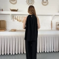 Modern Halter Yaka Tasarım Takım Siyah