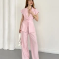Tasarım Yelek Pantolon Takım Pembe