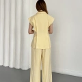 Tasarım Yelek Pantolon Takım Sarı