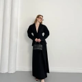 Kruvaze Yaka Ceket-Etek Takım Siyah