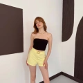 Kemer Detaylı Şort Sarı