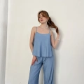 Krep Kumaş Askılı Bluz-Pantolon Takım Bebemavisi