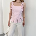 Askı Detaylı Korse Bluz Pembe