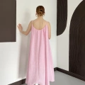 İp Askılı Astarlı Muslin Elbise Pembe
