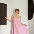 İp Askılı Astarlı Muslin Elbise Pembe