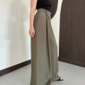 Modal Kumaş Bol Paça Pantolon Haki