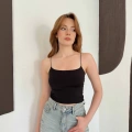 İp Askılı Sandy Crop Siyah